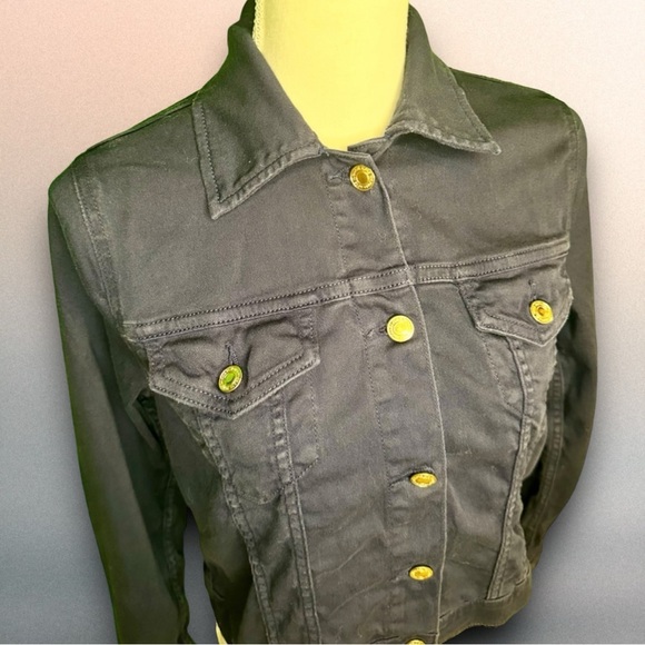 MICHAEL Michael Kors Denim Jacket with Gold Buttons in “True Navy” Size Small - Picture 3 of 11